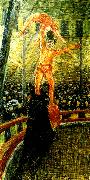 Eugene Jansson cirkusscen oil on canvas